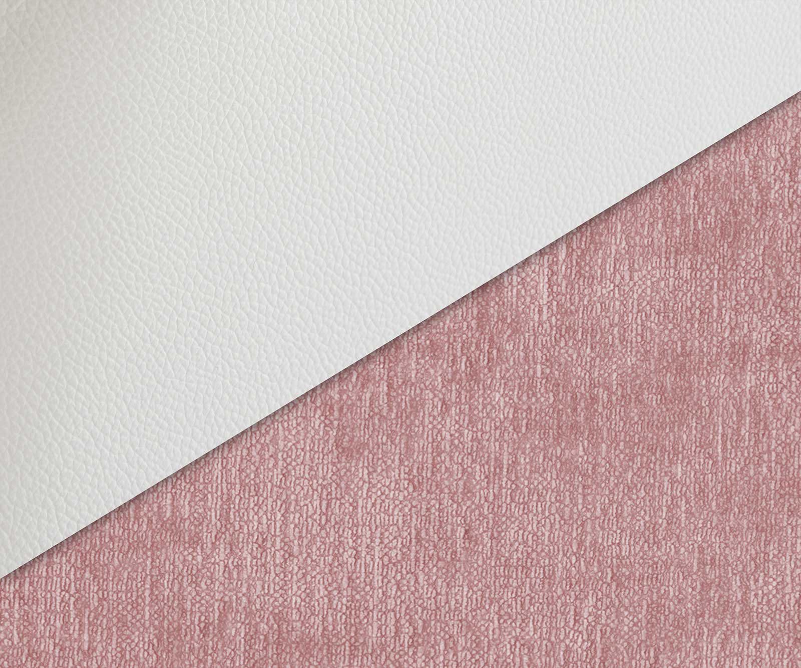 Drehstuhl Clea-Flex Materialmix Echtleder Weiß-Rosé Kreuzgestell breit Weiß 360° drehbar Wippfunktion 2