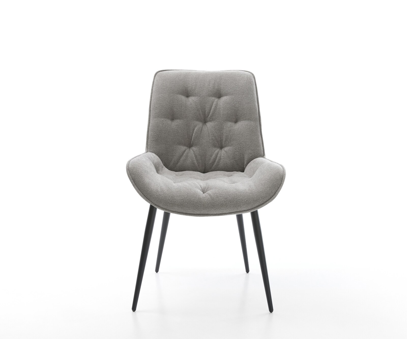Esszimmerstuhl Taimi-Flex Strukturstoff Soft Grau 4-Fuß konisch Schwarz 2