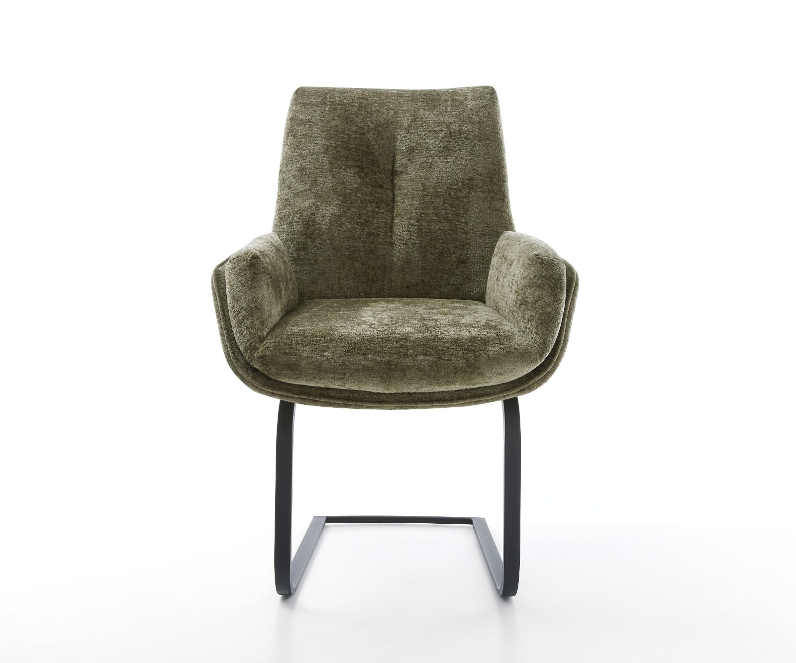 Freischwinger Clea-Flex Chenille Olive Freischwinger flach Schwarz 1