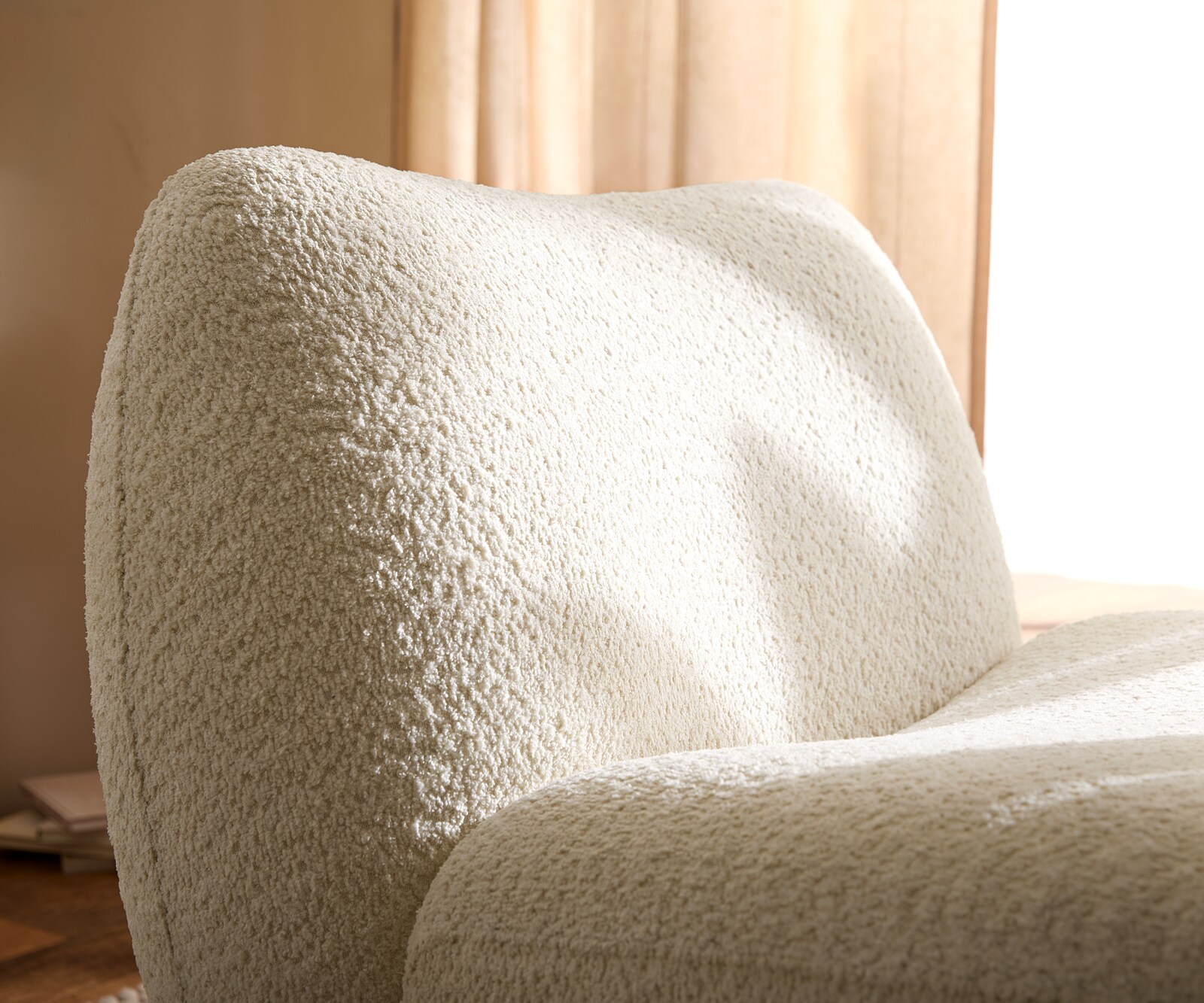 Loungesessel Zena 75x85 cm Bouclé Weiß 5