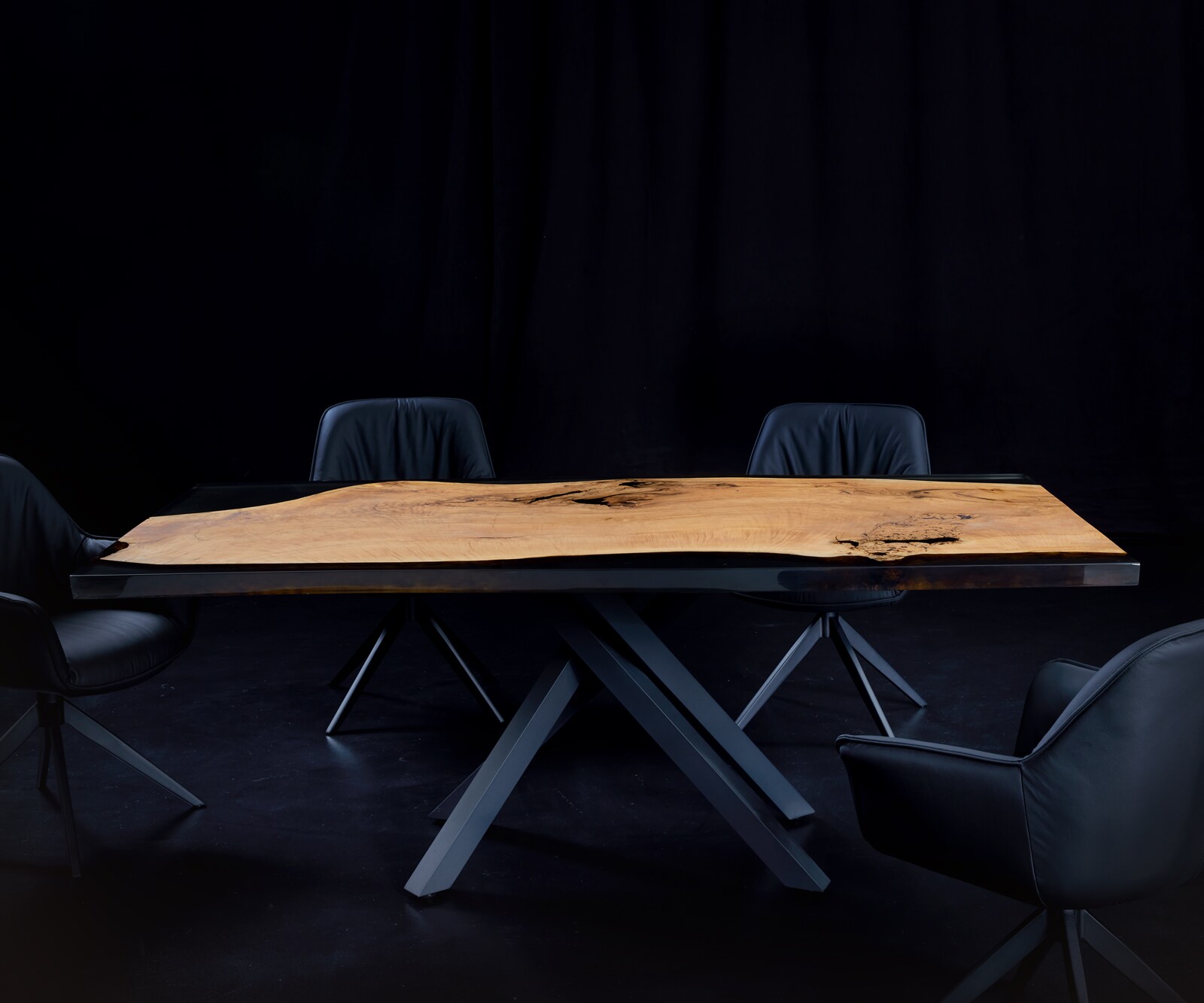 Tischplatte Esche Pimentiert Geölt 200 cm Epoxid Unikat Nr. 34314 6