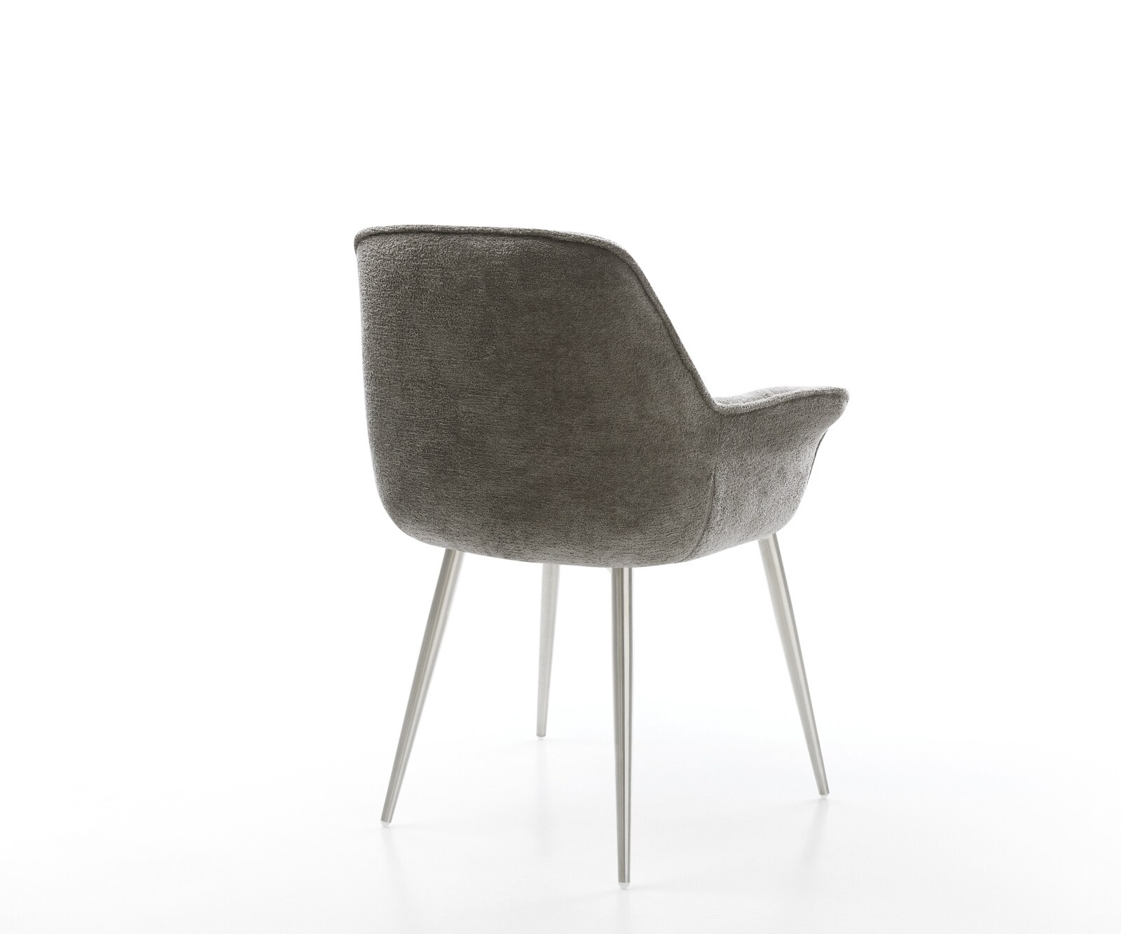 Esszimmerstuhl Kaira-Flex Bouclé Soft Schlamm 4-Fuß konisch Edelstahl 4
