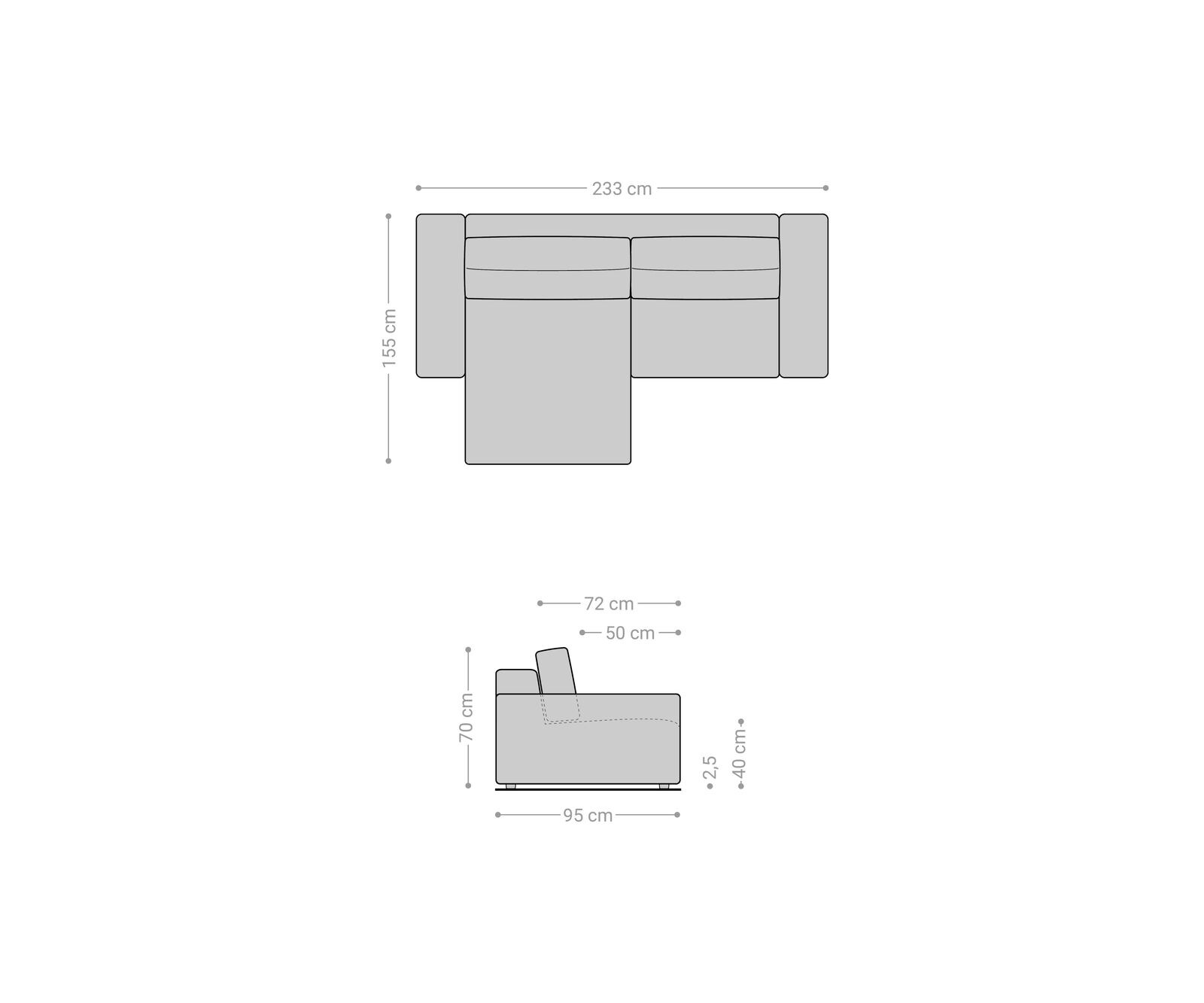 Ecksofa Lanzo 230x155 cm Mikrofaser Schwarz Recamiere variabel 6