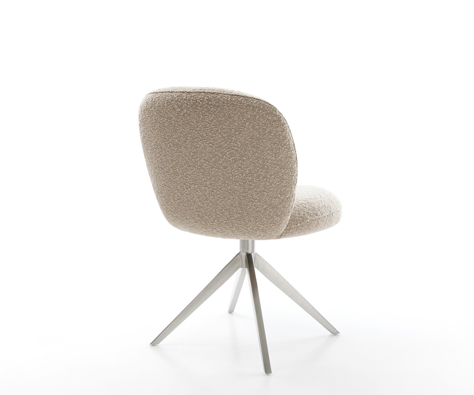 Drehstuhl Nube-Flex Bouclé Schlamm Kreuzgestell breit Edelstahl 360° drehbar Wippfunktion Taschenfederkern 5