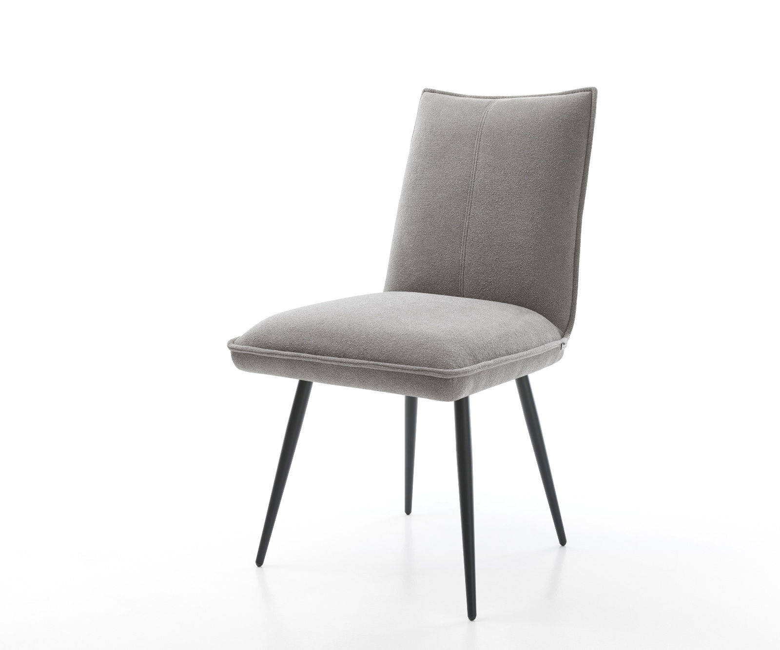 Esszimmerstuhl Lelio-Flex Strukturstoff Soft Grau 4-Fuß konisch Schwarz Taschenfederkern