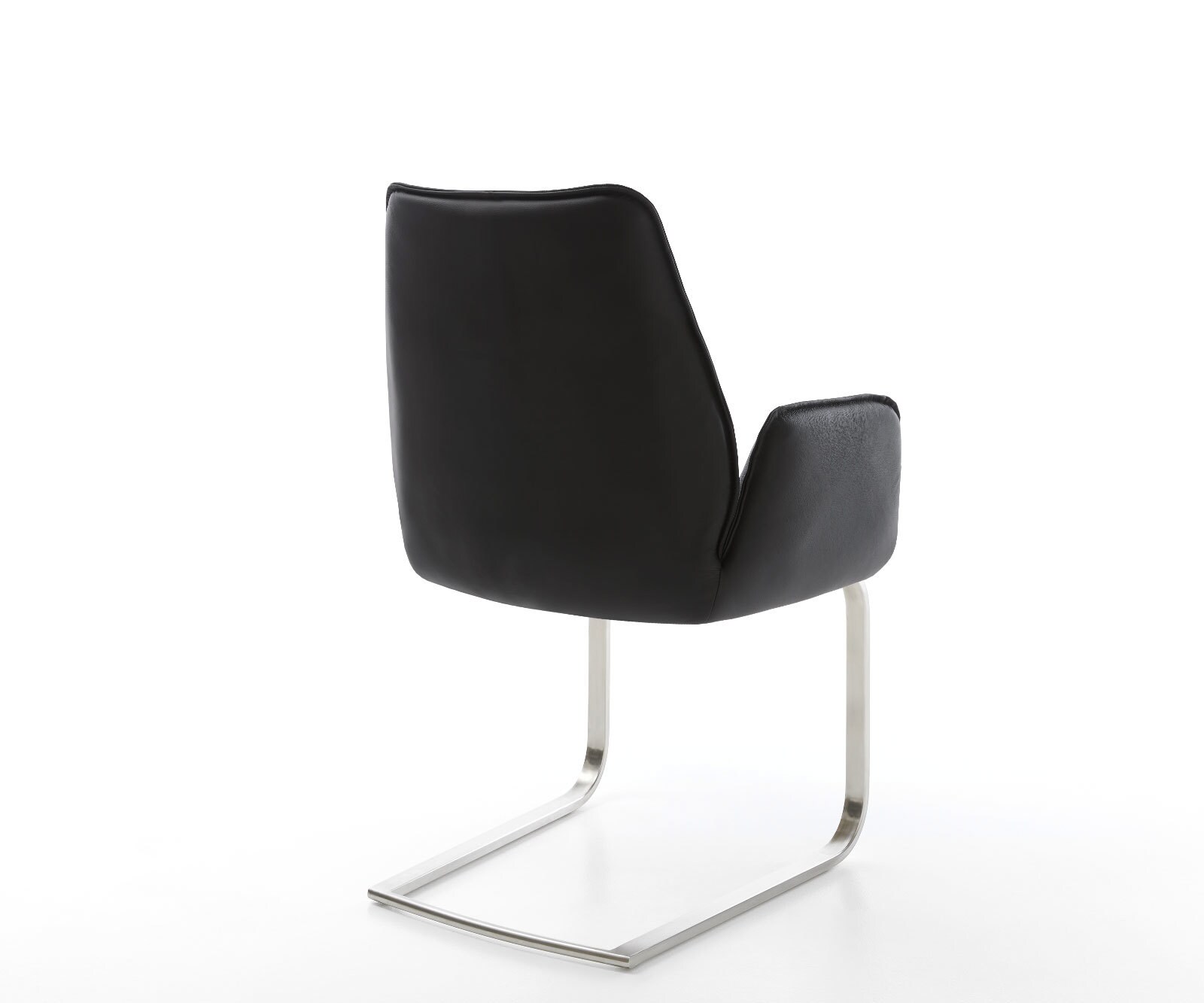 Freischwinger Zoa-Flex Echt-Leder Schwarz Freischwinger flach Edelstahl Taschenfederkern 4