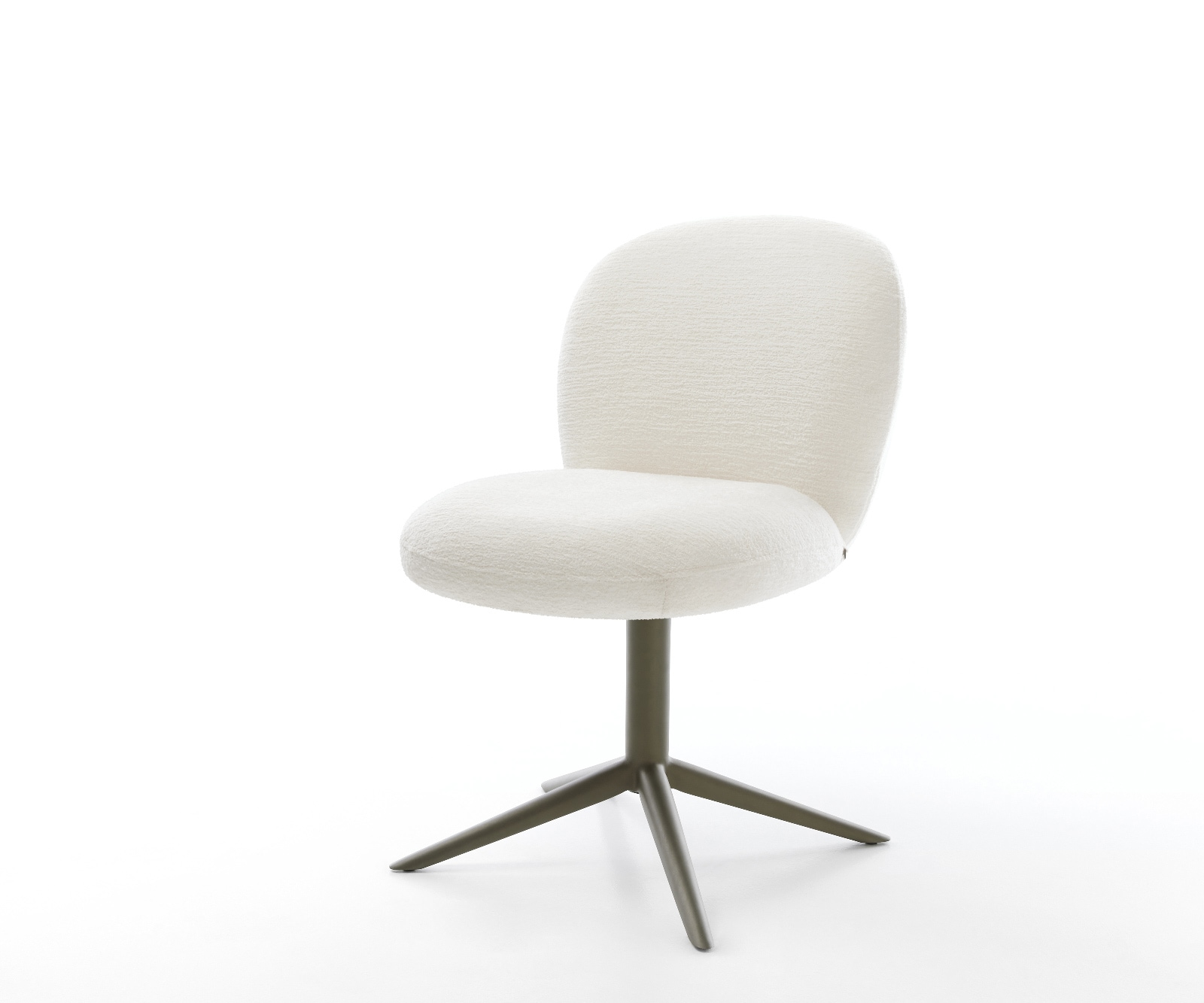 Drehstuhl Nube-Flex Bouclé Soft Beige Fußkreuz Effektfinish Titan 360° drehbar Wippfunktion Taschenfederkern