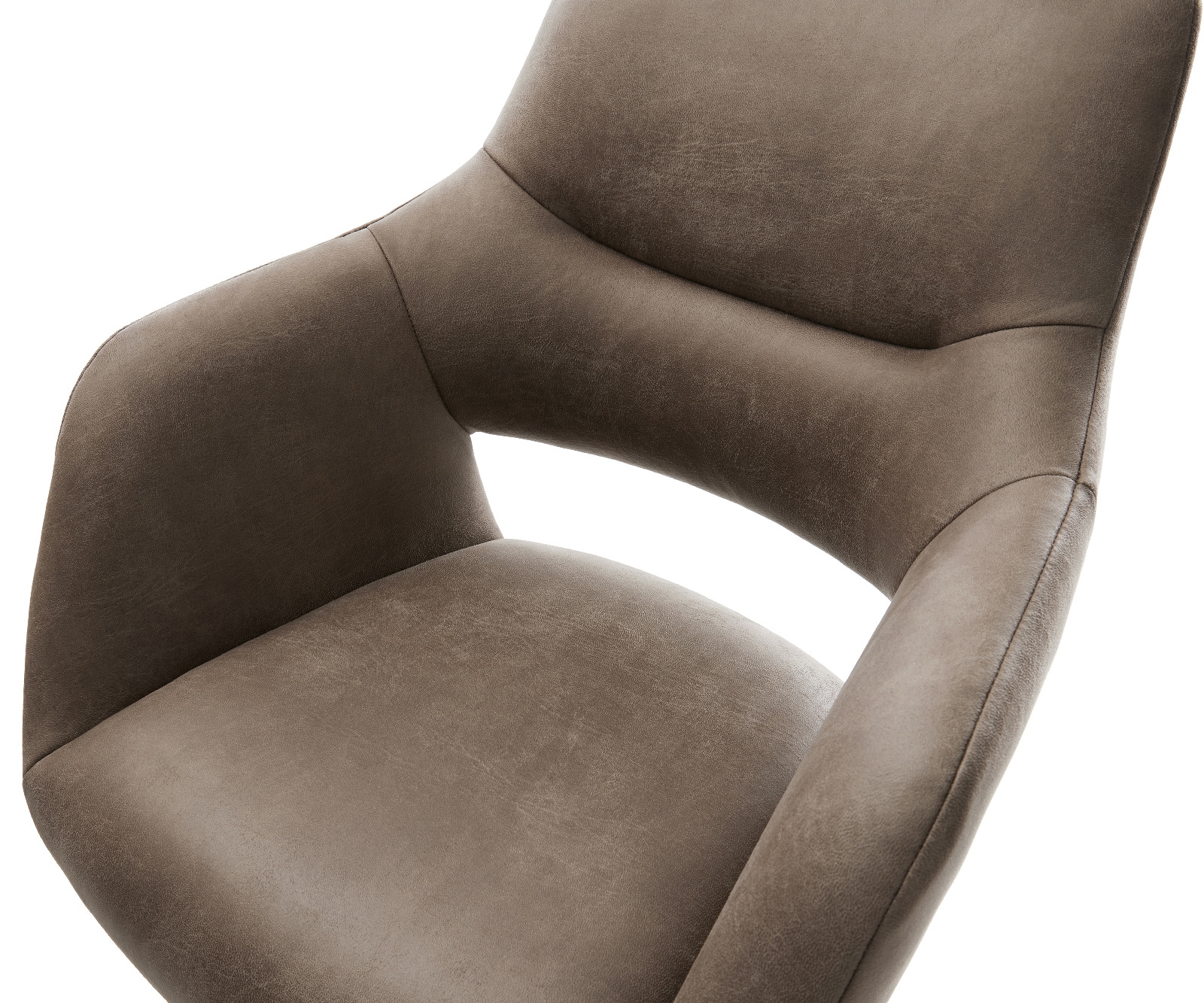 Barstuhl Yago-Flex Mikrofaser Taupe Vintage Drehfuß höhenverstellbar Metall Titanfarben Taschenfederkern 4