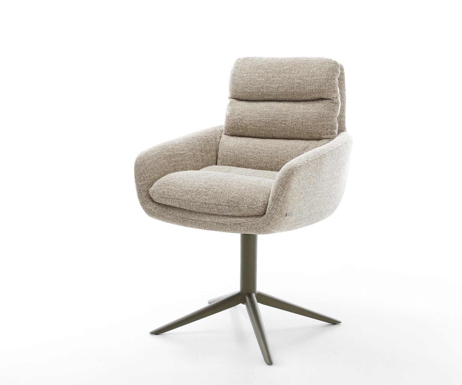 Drehstuhl Abelia-Flex mit Armlehnen Webstoff Soft Beige Fußkreuz Effektfini günstig online kaufen