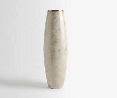Vase Velino B25 x T25 x H79 cm Glas Alabaster Gold Handgemacht