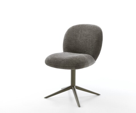Drehstuhl Nube-Flex Bouclé Soft Schlamm Fußkreuz Effektfinish Titan 360° drehbar Wippfunktion Taschenfederkern