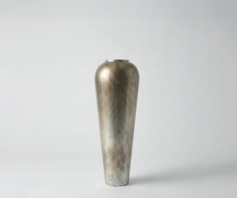 Vase Tavera B24 x T24 x H70 cm Metall Platin Aurum Handgemacht