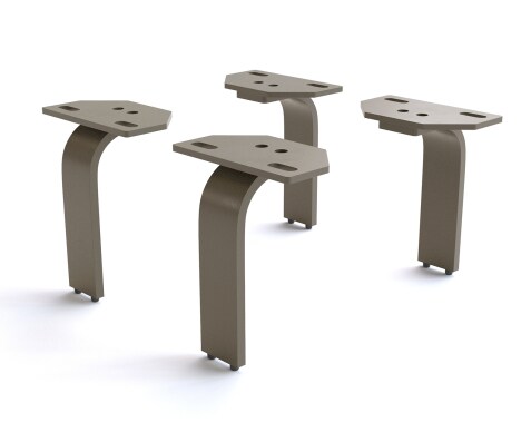 Fuß L-Form Metall Effektfinish Titan 15 cm für alle Möbelarten (4er Set)