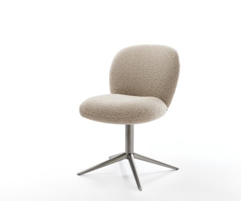 Drehstuhl Nube-Flex Bouclé Schlamm Fußkreuz Graphit 360° drehbar Wippfunktion Taschenfederkern