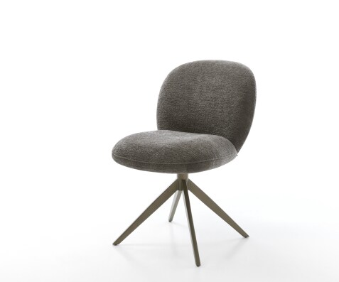 Drehstuhl Nube-Flex Bouclé Soft Schlamm Kreuzgestell breit Effektfinish Titan 360° drehbar Wippfunktion Taschenfederkern