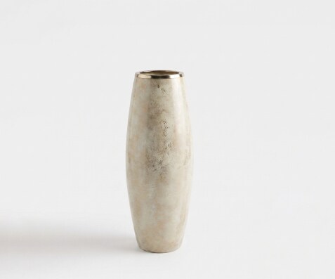 Vase Velino B24 x T24 x H60 cm Glas Alabaster Gold Handgemacht