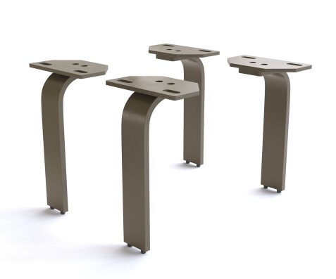 Fuß L-Form Metall Effektfinish Titan 20 cm für alle Möbelarten (4er Set)