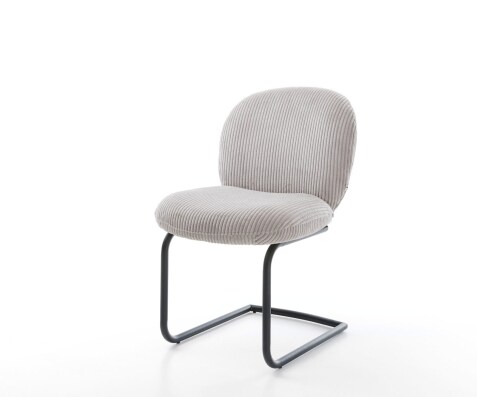 Freischwinger Nube-Flex Cord Silbergrau Freischwinger rund Schwarz Taschenfederkern
