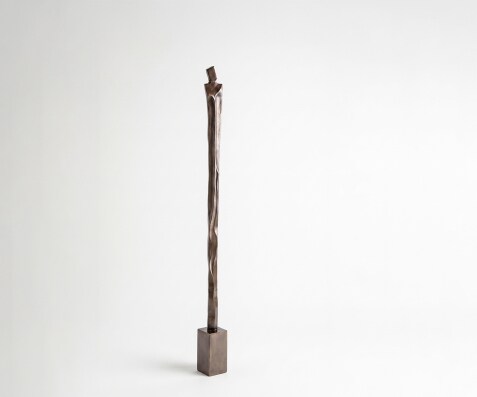 Figur Statera B12 x T12 x H163 cm Aluminium Mokka Bronze Handgemacht
