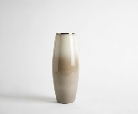 Vase Velino B24 x T24 x H60 cm Glas Vanilla Mokka Handgemacht