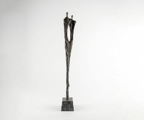 Figur Gemini B22 x T22 x H166 cm Aluminium Umbra Antica Handgemacht