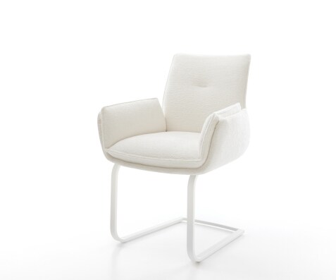Freischwinger Nela-Flex Bouclé Soft Beige Freischwinger flach Weiß