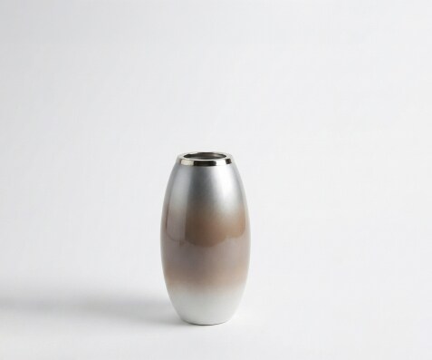 Vase Velino B22 x T22 x H44 cm Glas Mokka Opal Handgemacht