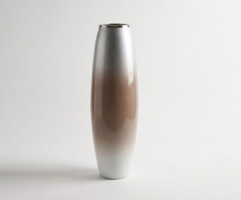 Vase Velino B25 x T25 x H79 cm Glas Mokka Opal Handgemacht