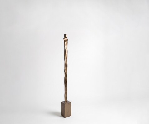 Figur Statera B12 x T12 x H131 cm Aluminium Aurum Satin Handgemacht